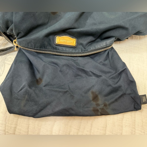 AUTHENTIC Miu Miu Black Leather Shoulder Bag with Gold Accents - Picture 9 of 14